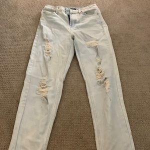 Womens light wash mom jeans